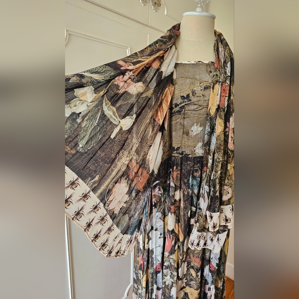 Market of Stars I Dream in Flowers Bohéme Slip Dress and Scarf Size S/M - Picture 12 of 16